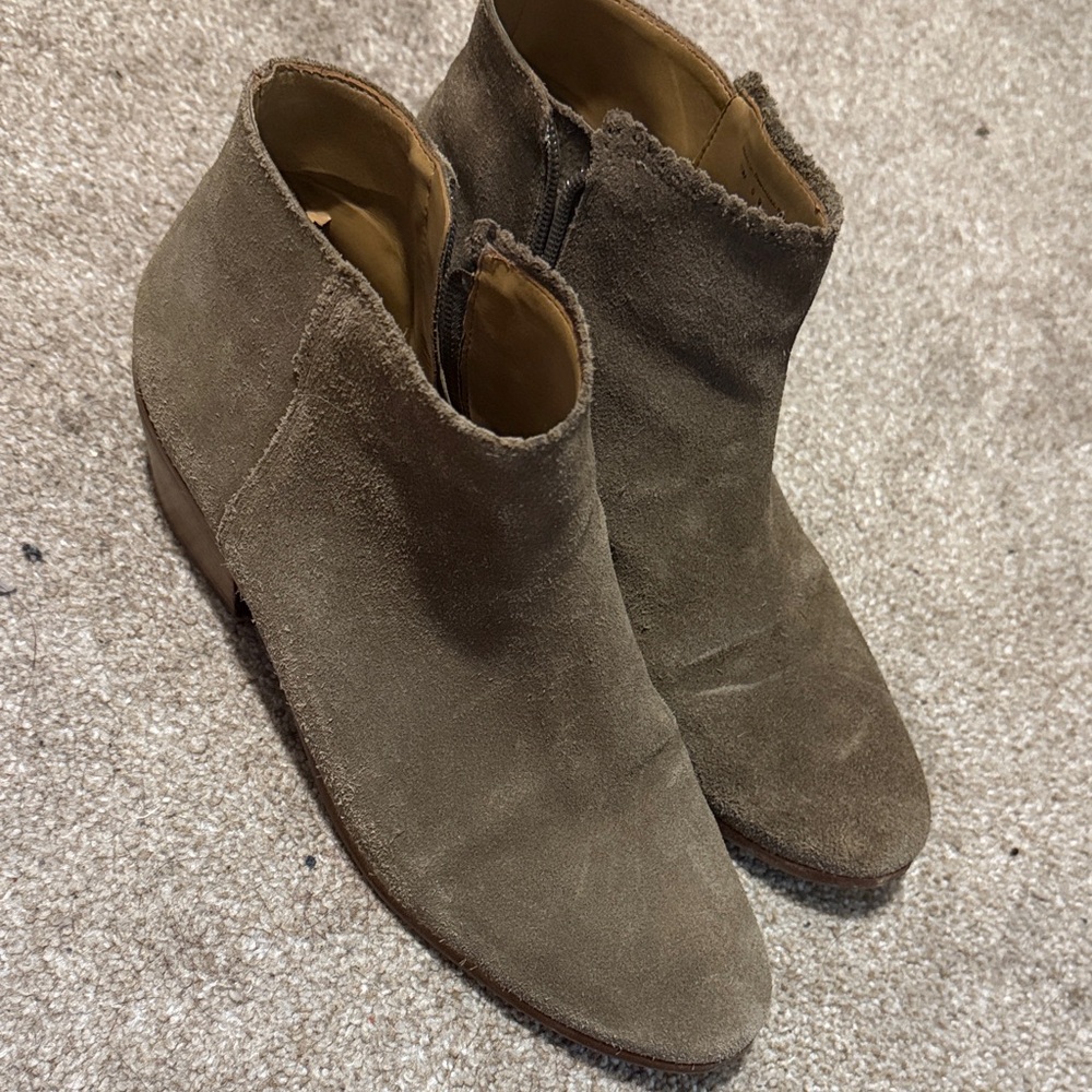 Jack Rogers Taupe Suede Ankle Booties